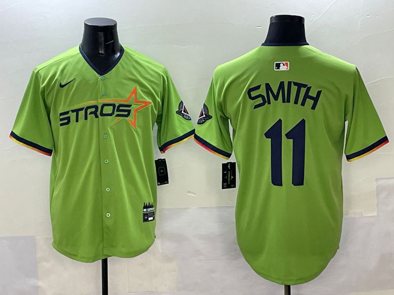 Men Houston Astros #11 Smith Green three generations Joint Name 2025 Nike MLB Jersey style 1